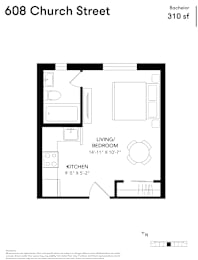 Studio 1 bath at 608 Church Apartments, Toronto, ON, M4Y 2E7