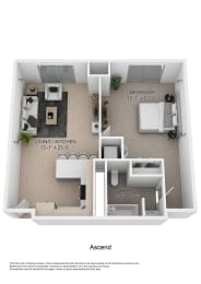 1 bed 1 bath C at Up House, Farmington, CT