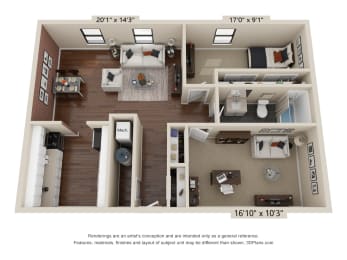 Classic 1 Bed Cape + Den at Retro 511 Apartments, West Haven