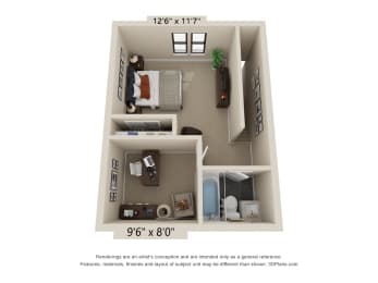 Classic 1 Bedroom Townhouse + Den at Retro 511 Apartments, West Haven, CT
