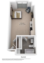 Studio 1 bath at Up House, Farmington, 06032