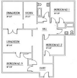 Three Bedroom Floorplan at Traymore Apartments, New Haven, Connecticut