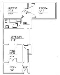 Two Bed Classic Floorplan at Traymore Apartments, New Haven, 06511