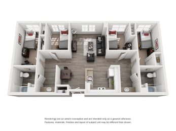  Floor Plan 4 Bed 2 Bath