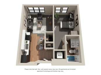 a one bedroom floor plan without roommates