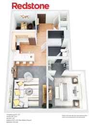 Floor Plan Apts 206, 210, 314, 406, 410, 514