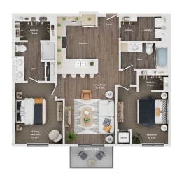 3 bedroom floor plan  the residences at sawmill estates apartments in