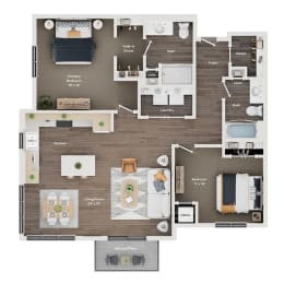 a floor plan of a house with a bedroom and a living room