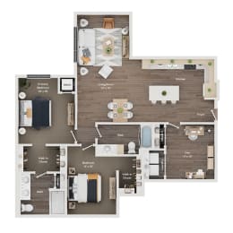 2 bed apartment floor plan