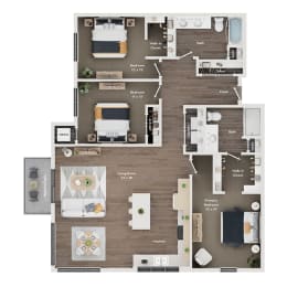 a 1 bedroom floor plan  the residences at