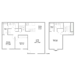 floor plan of a 3 bedroom apartment