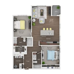 2 bed 2 bath apartment floor plan a 2400 sq ft floor plan  the residences at