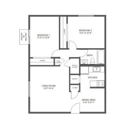 bedroom floor plan | luxury apartments in towson md | the mille brookhaven apartment