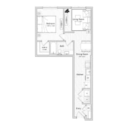 1 bedroom apartment floor plan