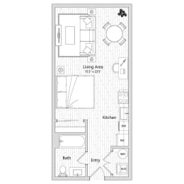 floor plan of a studio apartment