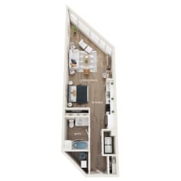 floor plan of a studio apartment