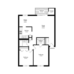 a floor plan of a house with a black and white