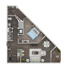 1 bed 1 bath apartment floor plan