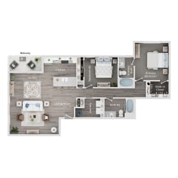 2 bed 2 bath apartment floor plan