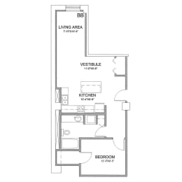 a floor plan of a house with a bedroom and a loft
