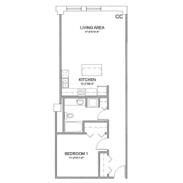 a floor plan of a house with a bedroom and a loft