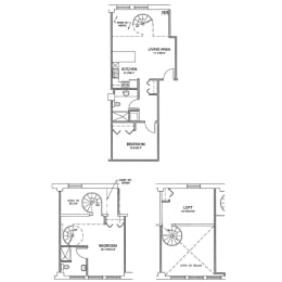 the floor plan of the upper and lower floors