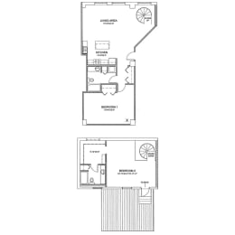 the floor plan of the second floor of the renovated home