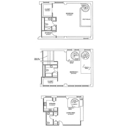 the floor plans of two different layouts of a house