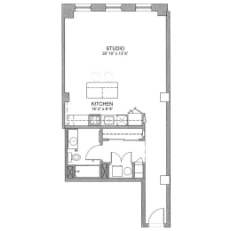 Studio Apartment _ S02 Floor Plan