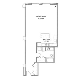 a floor plan of a 1 bedroom floor plan