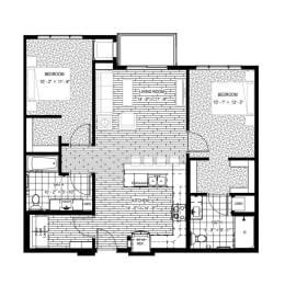 2 bed 2 bath apartment floor plan
