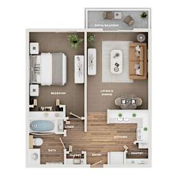 A floor plan of a home showing the layout of the bedrooms, bathrooms, and other rooms.