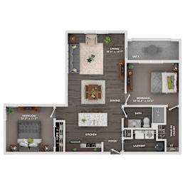 A floor plan of a house showing the layout of the bedrooms, bathrooms, and other rooms.