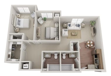 a 1 bedroom floor plan  1190 square feet  at Arbor Hills, Lakeland, Florida