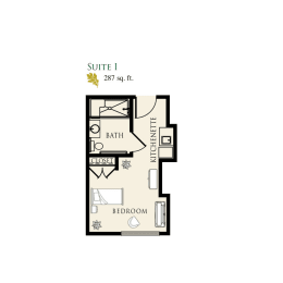 bedroom floor plan  the residences at sawmill apartments  at Arbor Oaks at Tyrone, St. Petersburg, FL, 33710