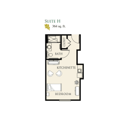 bedroom floor plan  the residences at sawmill apartments  at Arbor Oaks at Tyrone, Florida