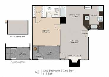 A two bedroom apartment with one bath.