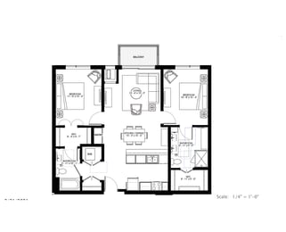 Floor Plan  floor plan of 55 north luxury apartments to rent in the north end of boston