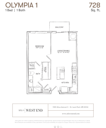 Floor Plan  a floor plan of a unit with a bedroom and a bathroom