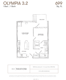 Floor Plan  a floor plan of a bedroom apartment
