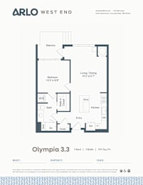 Floor Plan  A floor plan for a property rented by Arlo West End.