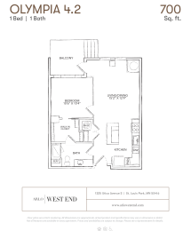 Floor Plan  a floor plan of a unit with a bedroom and a bathroom