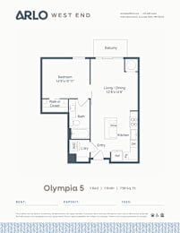 Floor Plan  A floor plan for a property rented by Arlo West End.