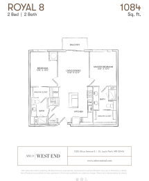 Floor Plan  a floor plan of a unit with a bedroom and a bathroom