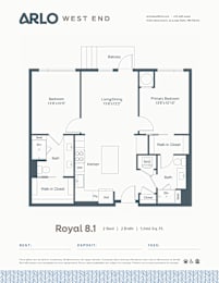 Floor Plan  A floor plan for a property rental by Arlo West End.