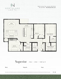 Floor Plan  A floor plan for a property rented by Northlake Lofts.