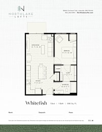 Floor Plan  A floor plan for a property rented by Northlake Lofts.