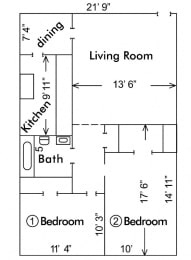  Floor Plan Two Bedroom
