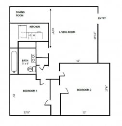  Floor Plan TWO BEDROOM