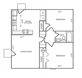  Floor Plan TWO BEDROOM